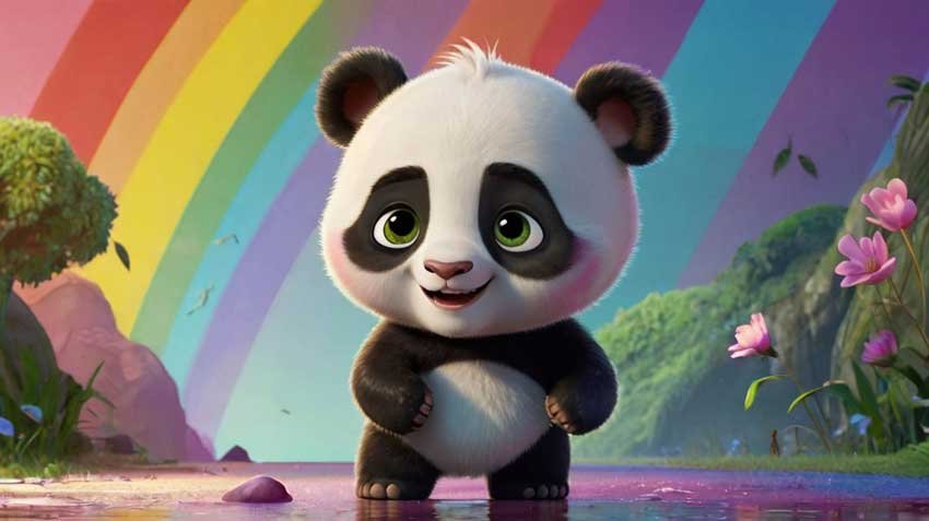 Gökkuşağının Peşindeki Küçük Panda Masalı